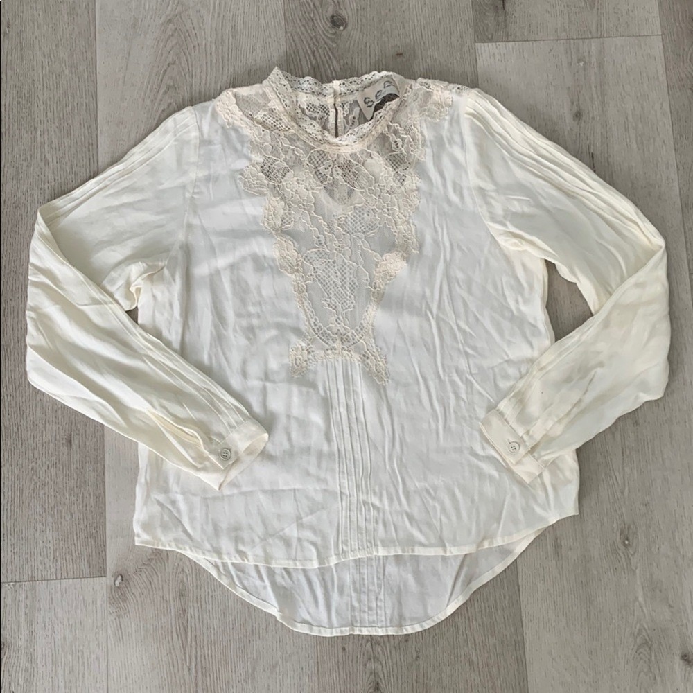Sea New York Women's White Neutral Cotton Blouse